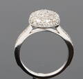 Brillantring, 14 kt hvidguld. Diamantkuppel ca. 1.00 ct.