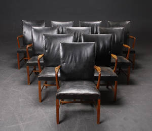 Dansk Snedkermester. Armstole af mahogni og sort læder 10