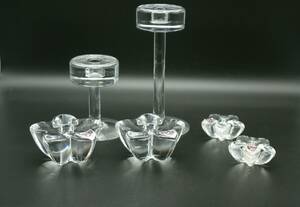 Orrefors ljuslyktor, 6st, samt diverse ljusassietter i glas