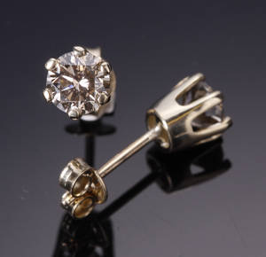 Diamant ørestikker, ca. 1.23 ct