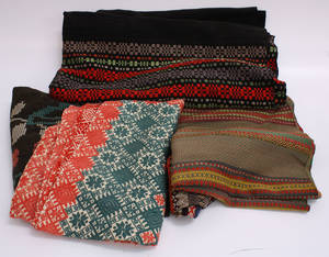 Textilier, 5 st, 1800-talets andra hälft.  5