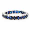 Helalliansring 14 k vitguld safirer