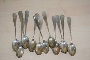 12 kaffeskedar silver 925