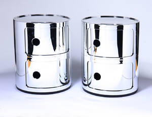 Anna Castelli Ferrieri for Kartell. Componibili. To borde, model 4966, cromato. 2 