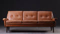 Dansk Møbelproducent. Trepers. sofa, læder