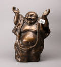 Buddha figur, broncepatineret