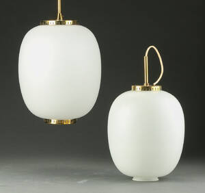 Bent Karlby. To Kina pendler af mat opalglas 2
