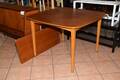 Matbord teak, 2 st iläggsskivor, 100x100 cm, H 73 cm