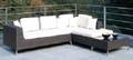 Modulsofa med chaiselong i sort polyrattan