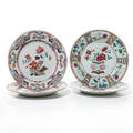 Tallrikar Kina 1700-tal Famille rose