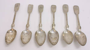 Matskedar, 6 st, silver, 1800-tal. vikt ca 320 gr. 6
