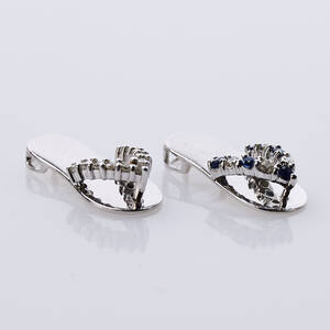 Hängen 2 st 14 k vitguld 