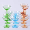 LIKÖRGLAS, färgade, 12 st, 1900-tal.
