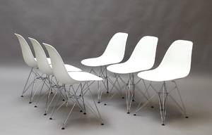 Charles Eames 1907-1978. Sæt på seks skalstole, model DSR 6