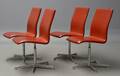 Arne Jacobsen. Sæt på fire Oxford stole med returdrej, læder 4  Denne vare er sat til omsalg under nyt varenummer 4832511