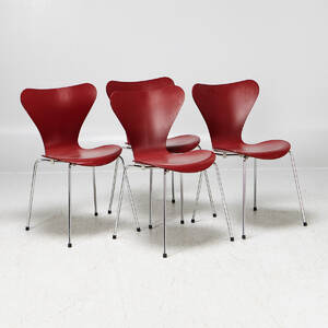 Arne Jacobsen, Fritz Hansen, stolar 3107 Sjuan, 4 st 