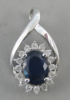 Safir- og diamantvedhæng