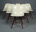 Charles eames 1907-1978 Sæt på seks skalstole, model DSW 6