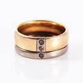 Ring 18 k rödvitguld diamanter