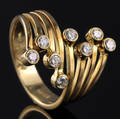 Cross-Over brillantring, i alt ca. 0.56 ct