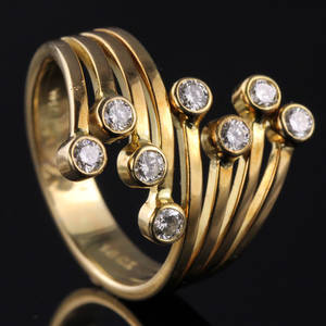 Cross-Over brillantring, i alt ca. 0.56 ct