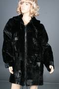 Pelsjakke i sælskind, sort, ca. str. 42