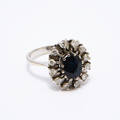 Ring 14 k vitguld safir diamanter