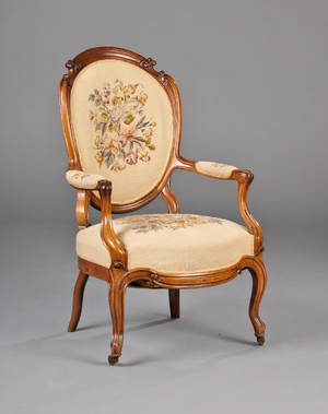 Nyrokoko medallionstol af mahogni, ca. 1860