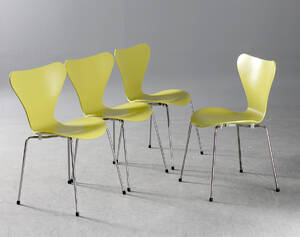 Arne Jacobsen, stolar 3107 Sjuan, 4 st