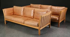 Par tre-pers. sofa, læder, dansk møbelproducent 2
