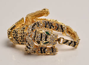 Vintage bijoux armbånd i form af panter
