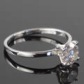 Solitaire ring i 14 kt. Rhodineret guld med brillant 1.19 ct.