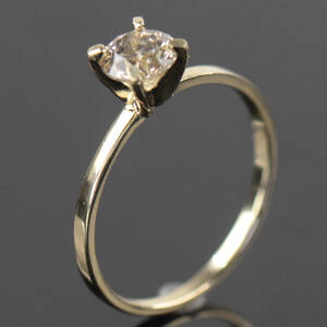 Solitaire ring af 14 kt. guld med brillant 1.00 ct.