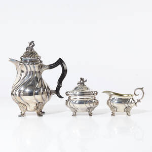 Kaffeservis rokokostil silver