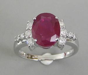 Rubin- og brillant ring