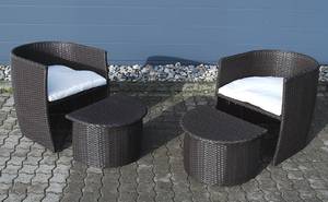 Udestuehavemøbler i sort polyrattan. Par stole med skamler 4