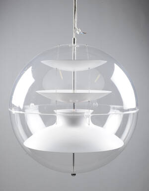 Verner Panton. Pendel VP-Globe, gl. model Ø. 50 cm. 