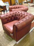 Fåtöljer, 1 par Chesterfield