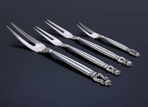 Georg Jensen KongeAcorn fire serveringsdele af sterlingsølv 4
