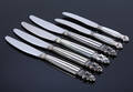 Georg Jensen. KongeAcorn, seks knive med skafter af sterlingsølv. 6 
