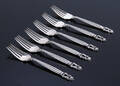Georg Jensen. KongeAcorn seks gafler af sterlingsølv. 6 