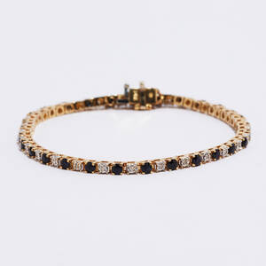 Armband 14 k guld med safirer