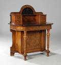 Skrivebord, nøddetræ, 1800-tallet