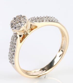 Rosetring, 14 kt guld, ca. 0.48 ct