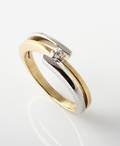 Fransk solitaire brillantring på ca. 0.13 ct.