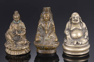 Tre orientalske buddhafigurer af bronze. 1900-tallet 3