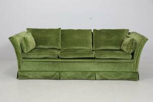 TRESITSSOFFA, grön plysch, 1900-talets slut