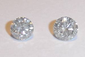 To uindfattede brillanter ca. 1.48 ct.
