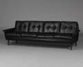 Dansk møbelproducent. 4-prs. sofa, sort skind