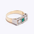 Ring 18 guld smaragd diamanter 